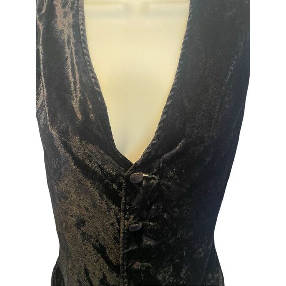 Campia Vintage Women’s Goth Black Velvet Vest 80’s 90’s - Picture 5 of 6